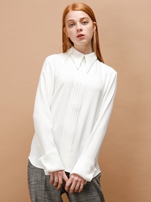 PEARL POINT PINTUCK BLOUSE_WHITE