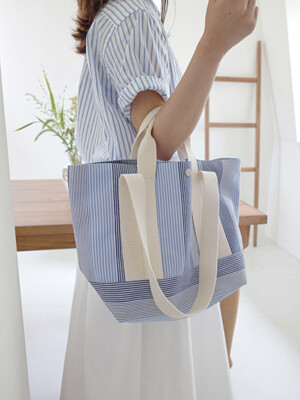Stripe two-way bag (blue)
