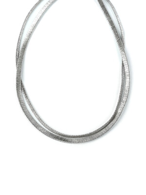 SEWN SWEN SILVER DOUBLE THREAD COVER CHAIN NECKLACE