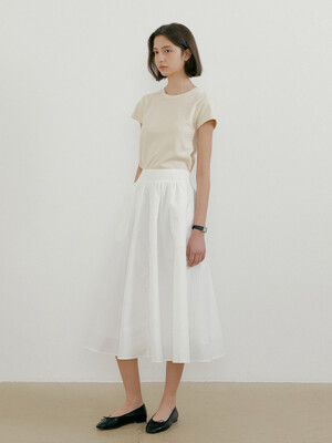 Lilly Shirring Skirt (White)