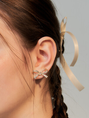 french ribbon earring