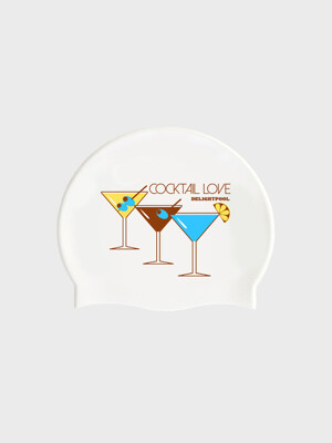 Cocktail Love Swim Cap - White