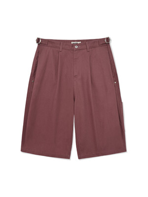 Double tuck BERMUDA shorts / Raspberry