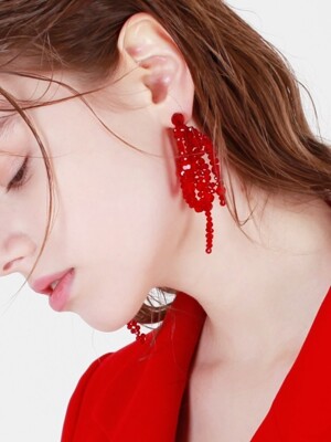 Red Crystal lvy Earring[DL18SSER20RDF]