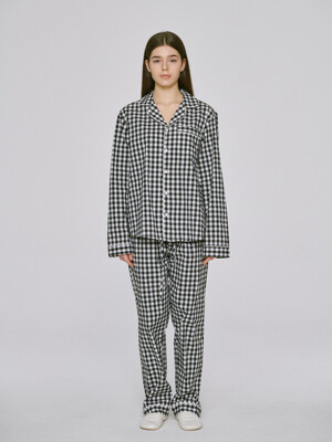 black gingham pajama set