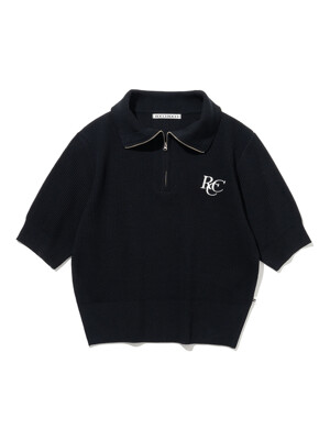 RCC Knit Half Zipup Short Sleeve [BLACK]