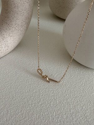 14k knotted bar necklace