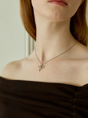 WAVE RIBBON NECKLACE_SILVER