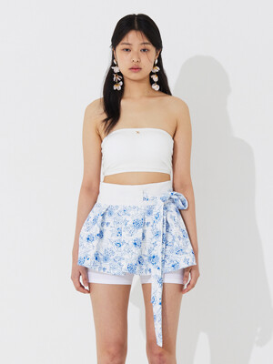 Flower Wrap Mini Skirt