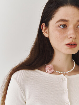Detachable Rose Pearl Necklace