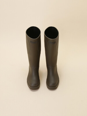 Heart long rain boots(khaki)_DG3CM24302KHI