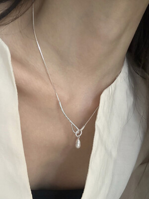 [925silver] Bud pearl necklace
