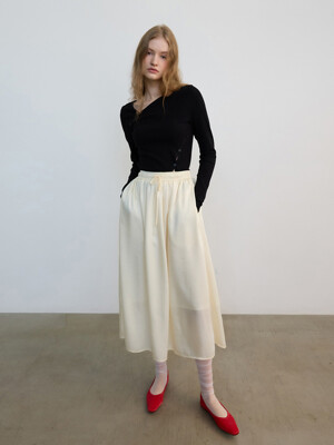 Midi Shirring Skirt Ivory (JWSK4E907IV)