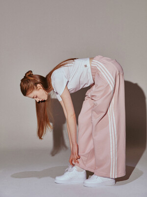 Lace Tape Track Pants Pink