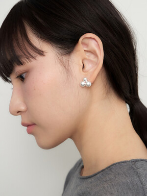 [silver925] matt bubble earring