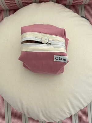 Clam round pouch _ Dry pink
