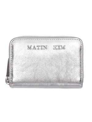 GLOSSY COMPACT WALLET IN SILVER