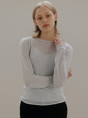 see-through bustier pullover (light grey)