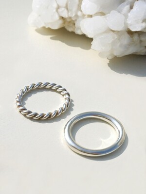 SILVER DAILY RING 2SET, [소재Silver925]
