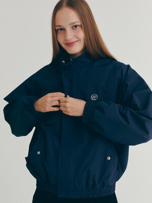Embroidered Blouson (Navy)
