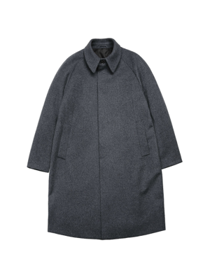 Wool Balmacaan Mac Coat (Charcoal)