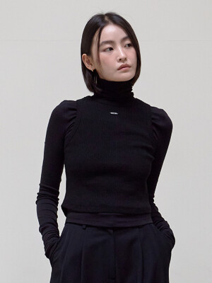 Turtleneck + Tank Top SET_Black