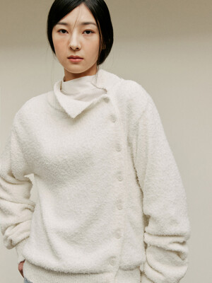 SIDE BUTTON CARDIGAN_IVORY