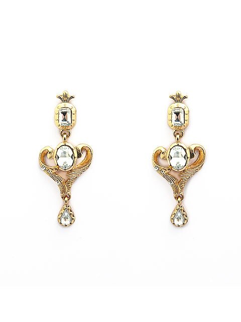 mini crown heart earrings