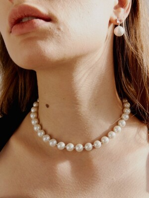 [2 SET] Pearl Earring & Necklace