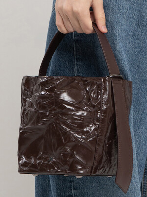 BELLA leather tote bag_Brown