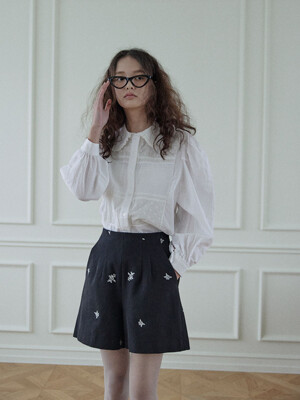 Cotton lace blouse / White