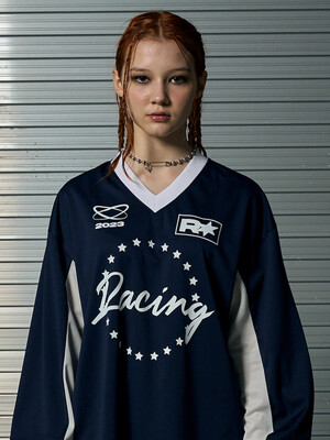 MOTOR CYCLE JERSEY PULLOVER TOP [NAVY]