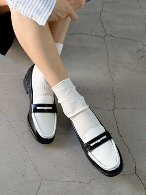 Penny loafers / white [N-267/WH]