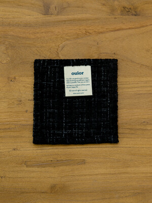 ouior square tea coaster - tweed black