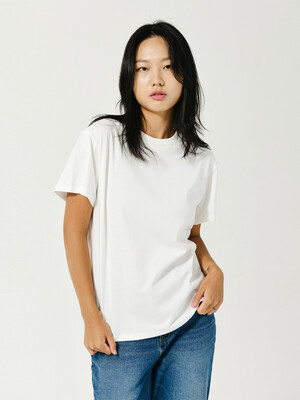 Basic Half Sleeve T-Shirts [OFF WHITE]
