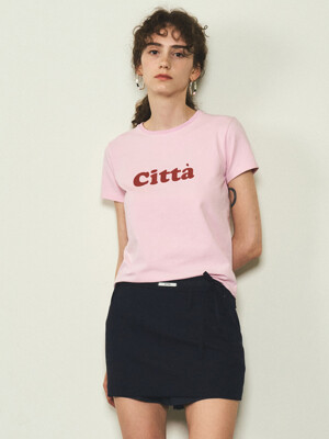 CITTA Signature Logo Slim T-shirt_CTT332(Pink)