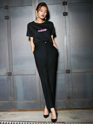 pink track trousers[black(UNISEX)]_UTH-SP06