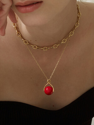 Balloon Pendant Necklace_Red