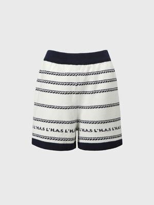 MARINE JQD BOUCLE KNITTED SHORTS_NAVY