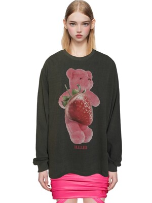 Ep.6 Long sleeve T-shirts Dark grey top No.8 (Pink bear)