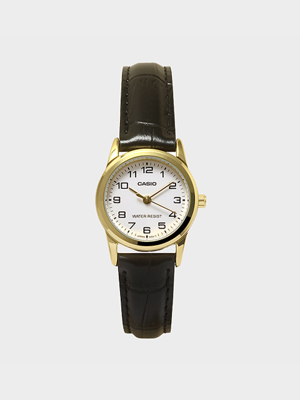 CASIO 카시오 LTP-V001GL-7B 여성시계 가죽밴드 손목시계