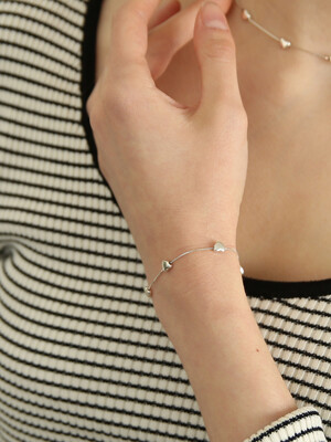 silver heart connection bracelet