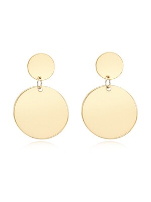 Metal Round Earring_Gold