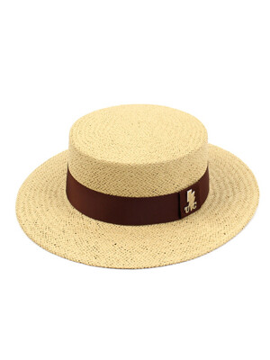 Brown Line Beige Panama Hat 파나마햇