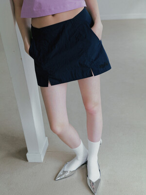 crispy low mini skirt_navy