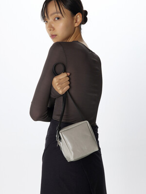 CUBE LEATHER BAG (GY)