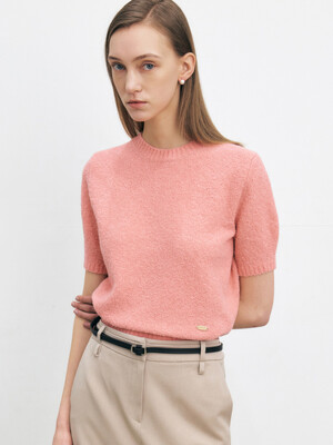 MERINO WOOL BOUCLE KNIT TOP [4COLORS]