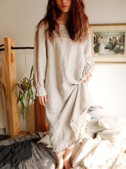 린넨 마가렛 잠옷 : Linen margaret nightdress