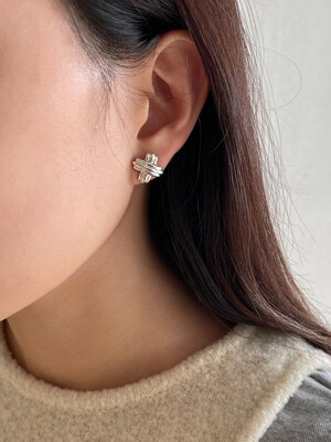 [silver925] tweed x earring (2color)