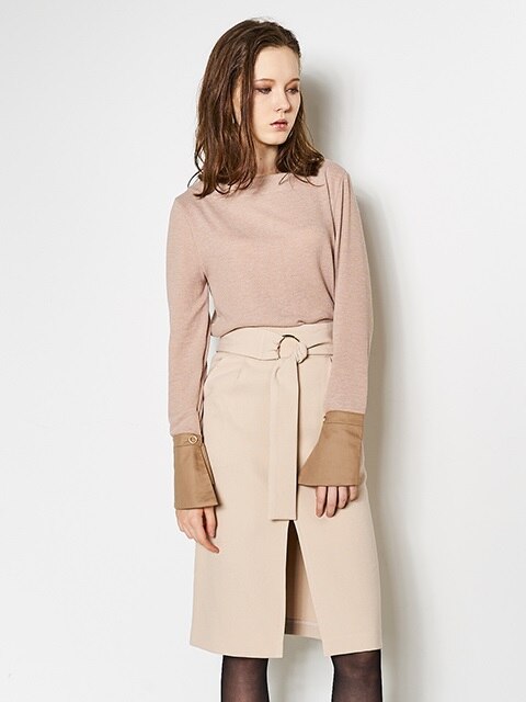 Belted Pencil Skirt_Ivory